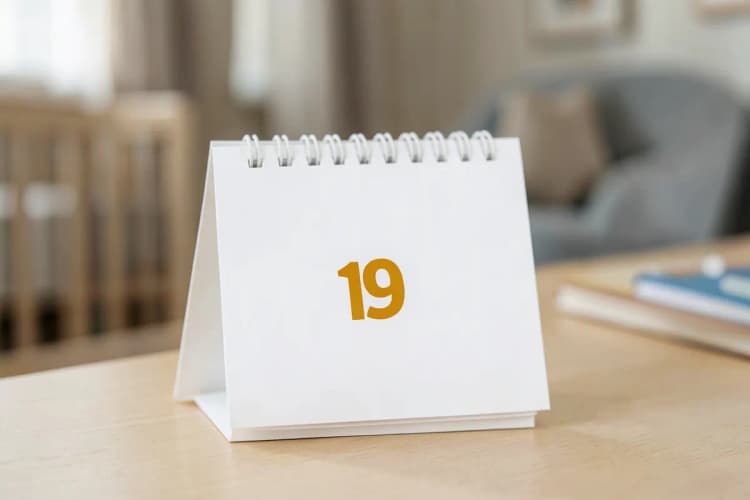 Calendário com destaque para o prazo do auxílio maternidade