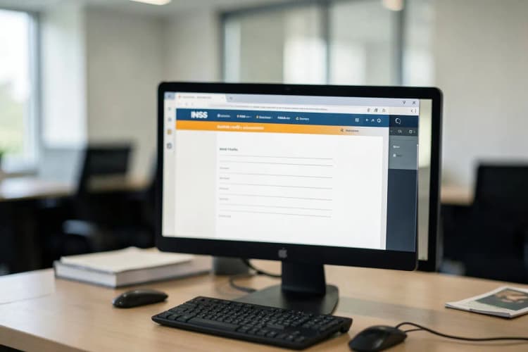 Tela de computador mostrando o site do INSS com o formulário de auxílio maternidade