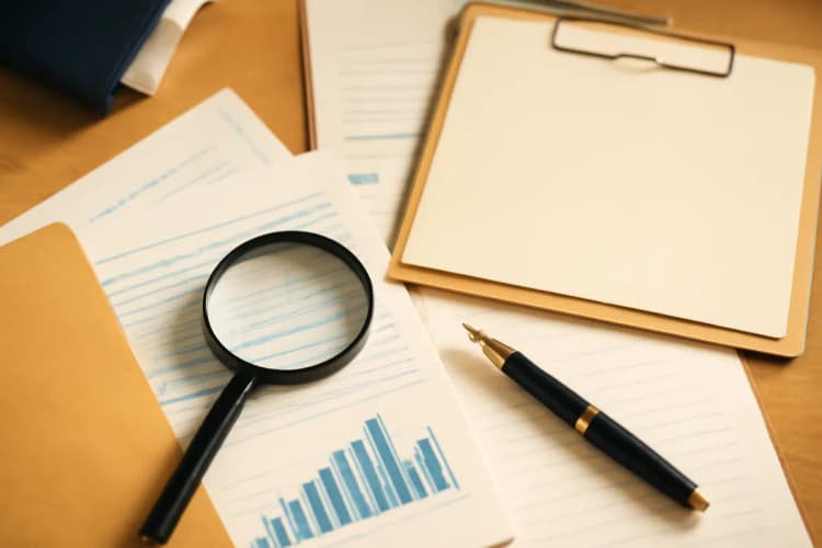 Advogado analisando documentos de aposentadoria no escritório
