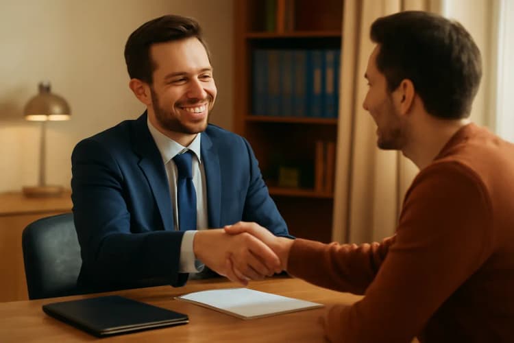 Advogado previdenciário ajudando cliente com processo de aposentadoria