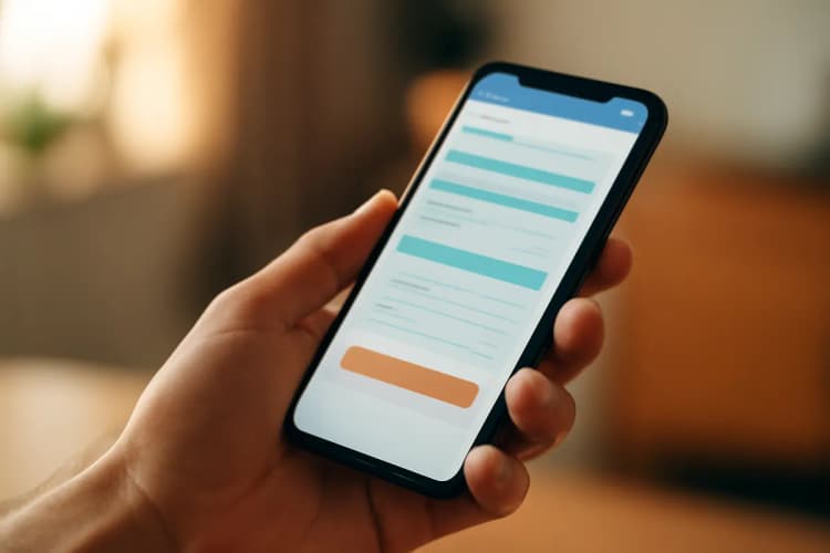 mão segurando um smartphone mostrando extrato bancário, benefício assistencial